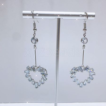 Exaggerated Clear Cubic Zirconia Tassel Dangle Earrings RO8227-4-1