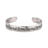 Non-Tarnish Wave Pattern 304 Stainless Steel Open Cuff Bangle BJEW-M289-01P-2