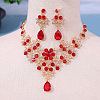 Alloy Rhinestone Pendant Necklaces & Stud Dangle Earrings Sets for Women WG381FF-01-1