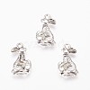 Easter Theme Tibetan Style Alloy Bunny Pendants X-TIBEP-E150-06AS-2