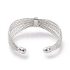 Clear Cubic Zirconia Multi-Strand Open Cuff Bangle BJEW-F445-15P-3