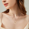 ANATTASOUL 4Pcs 4 Colors Cubic Zirconia Heart Pendant Necklaces Set with Golden Brass Box Chains NJEW-AN0001-78-5