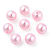 Spray Painted ABS Plastic Imitation Pearl Beads OACR-T015-05B-17-3