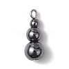 Synthetic Non-magnetic Hematite Round Beaded Pendants PALLOY-JF02867-05-1