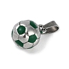 Trendy Necklace Findings 304 Stainless Steel FootBall/Soccer Ball Pendants STAS-L012-B01P-02-2