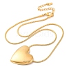 Ion Plating(IP) 304 Stainless Steel Heart Pendant Round Snake Chain Necklaces for Women X-NJEW-G142-04G-2