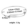 Non-Tarnish Adjustable Expandable 304 Stainless Steel Bangles for Women LF8059-1-1