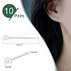   10 Pairs Sterling Silver Round Ball Stud Earrings for Men Women EJEW-PH0001-21-6