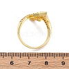 Brass Micro Pave Clear Cubic Zirconia Cuff Rings for Women RJEW-U043-11G-5