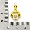 Rack Plating Brass Micro Pave Clear Cubic Zirconia with Enamel Pendant KK-B091-37G-02-3