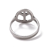 201 Stainless Steel Peace Sign Finger Ring RJEW-J051-43P-3