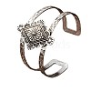 Vintage Iron Hollow Floral Rhombus Cuff Bangles for Women WGD2606-01-5