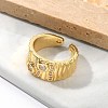 Brass Micro Pave Clear Cubic Zirconia Cuff Rings for Women RJEW-U041-13G-3