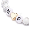 2Pcs Natural Howlite Stretch Bracelets Set BJEW-JB08673-02-6