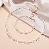 Plastic Imitation Pearl Round Beaded Necklaces & Bracelets Sets for Women FS-WGAA84E-01-3