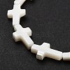 Natural White Mother of Pearl Shell Cross Beads Strands X-SSHEL-F0812C-2