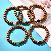 Wood Beaded Stretch Bracelets BJEW-JB01941-5