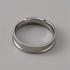 201 Stainless Steel Grooved Finger Ring Settings STAS-WH0027-27G-P-2