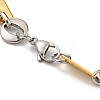 Two Tone 304 Stainless Steel Ring & Rectangle Link Chain Bracelet BJEW-B078-17GP-3