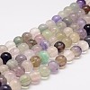 Natural Fluorite Bead Strands G-K153-B36-8mm-1