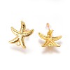 Brass Stud Earring Findings KK-F809-15G-2