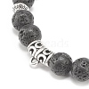 Natural Lava Rock & Alloy Tube Braided Bead Bracelet BJEW-JB08304-4