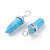 Synthetic Turquoise Pointed Pendants G-K329-11P-3