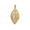 304 Stainless Steel Pave Cubic Zirconia Pendants CU-OY001-37G-7