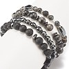 4Pcs 4 Style Mixed Stone Round Beaded Stretch Bracelets Set with Crystal Rhinestone BJEW-JB07885-5