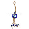 Flat Round Turkish Evil Eye Lucky Blue Eye Pendant Decorations PW23022350698-1