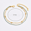 Fashionable Brass Double Layered Anklets with High-end Chain Design AF5904-5