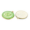 Light Gold Alloy Enamel Pendants ENAM-S126-120-3