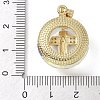 Brass Micro Pave Cubic Zirconia with Glass Pendents KK-Q815-01G-4