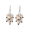 Halloween Theme Dyed Synthetic Turquoise Skull Dangle Earrings EJEW-TA00687-2