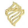 Hollow Geometry Brass Open Cuff Ring for Women RJEW-Z046-01G-2