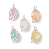 Dyed Natural Selenite Pendants PALLOY-TA00189-02-1