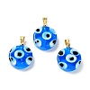 Handmade Evil Eye Lampwork Pendants LAMP-F030-01G-02-1