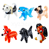 6Pcs 6 Colors Handmade Lampwork Puppy Home Display Decorations LAMP-HS0001-34-1
