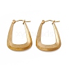 201 Stainless Steel Trapezoid Hoop Earrings with 304 Stainless Steel Pins for Women EJEW-B016-10G-1