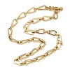 304 Stainless Steel Teardrop Link Chain Necklaces for Women NJEW-R012-02G-4