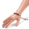 Natural Garnet Chips Braided Bead Bracelet X-BJEW-JB08019-12-3