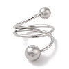 Non-Tarnish 304 Stainless Steel Wire Wrap Spiral Cuff Rings for Women RJEW-G315-08A-P-2