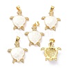 Real 18K Gold Plated Brass Micro Pave Clear Cubic Zirconia Pendants KK-D004-05G-D-1