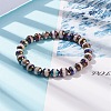 Natural Tibetan Agate Round Beaded Stretch Bracelet BJEW-JB08318-01-2