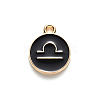 Alloy Enamel Pendants X-ENAM-S124-01B-08K-2