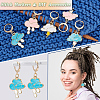 Alloy Enamel Cloud with Raindrop/Lightning Bolt Charm Locking Stitch Markers HJEW-PH01724-4