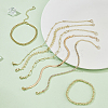   7Pcs 7 Style Brass Flat Snake & Satellite & Leaf Link Chain Anklets Set AJEW-PH0011-03-4