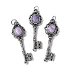 Key Brass Natural Lepidolite Big Pendants KK-D361-01AS-21-1