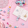50Pcs Printed Opaque Acrylic European Beads MACR-SP0002-21C-4