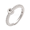 S925 Sterling Silver Adjustable Letter Rings for Women RJEW-M068-01P-C-2